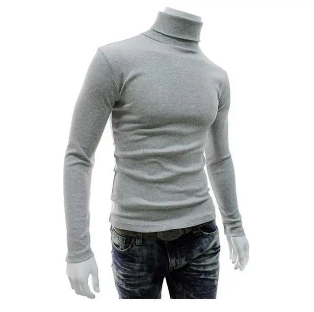 2020Fashion Men Sweater Solid Color Long Sleeve Turtleneck Sweater in Men's Pullovers Knitted Sweater Men Jersey Hombre Cuello