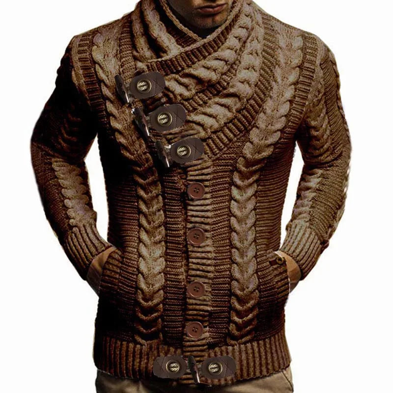 Autumn Winter Turtleneck Sweater Men 2021 New Casual Solid Knitted Cardigan Men FullSleeve Slim Mens Oversized Sweaters Coat men