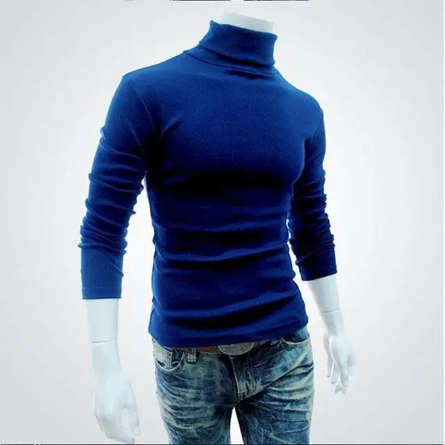2020Fashion Men Sweater Solid Color Long Sleeve Turtleneck Sweater in Men's Pullovers Knitted Sweater Men Jersey Hombre Cuello