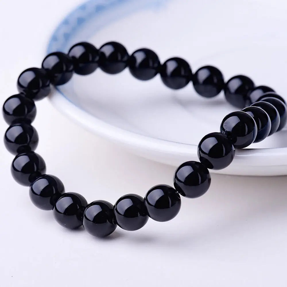 Beaded Bracelet 8mm Natural Stone Beads Black Onyx Lava Tiger Eye Agate Quartz Healing Energy For Women Men Yoga Chakra Jewelry