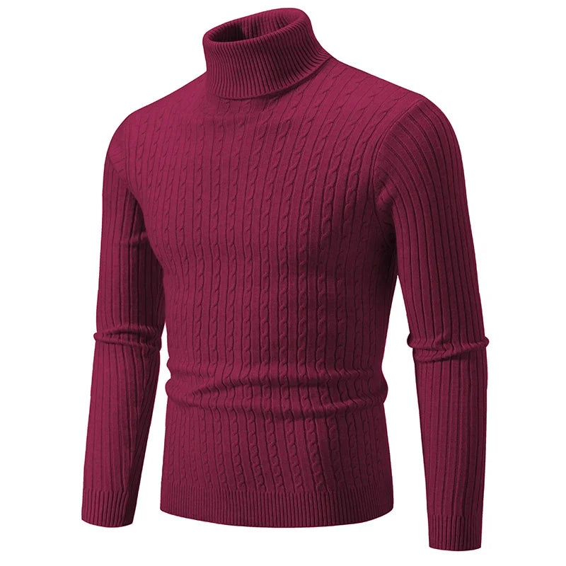 New Winter Men's Turtleneck Sweater Casual Men's Knitted Sweater Keep Warm Fitness Men Pullovers Tops