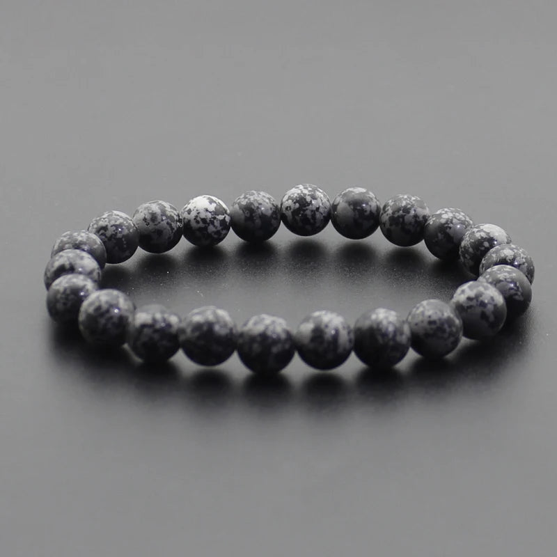 Beaded Bracelet 8mm Natural Stone Beads Black Onyx Lava Tiger Eye Agate Quartz Healing Energy For Women Men Yoga Chakra Jewelry