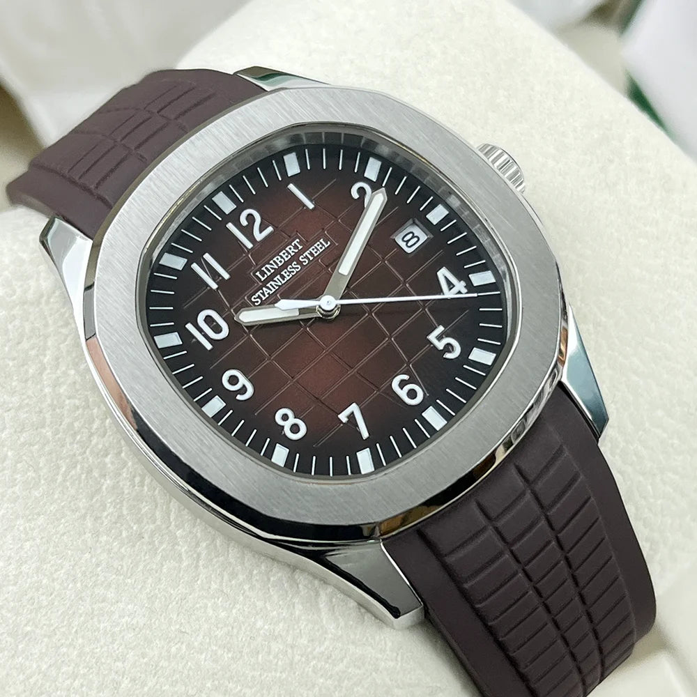 LINBERT New Design Luxury Men's Mechanical Watch Patek Stainless Steel Top Brand Sapphire Glass Automatic Watch Reloj Hombre2024