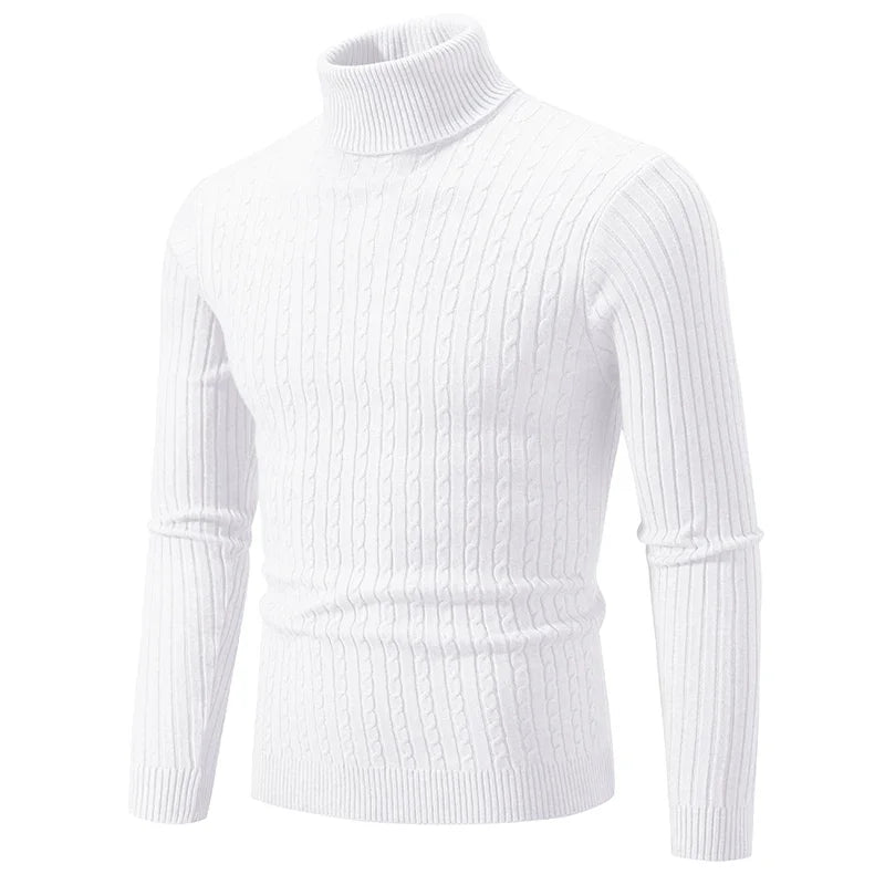 New Winter Men's Turtleneck Sweater Casual Men's Knitted Sweater Keep Warm Fitness Men Pullovers Tops