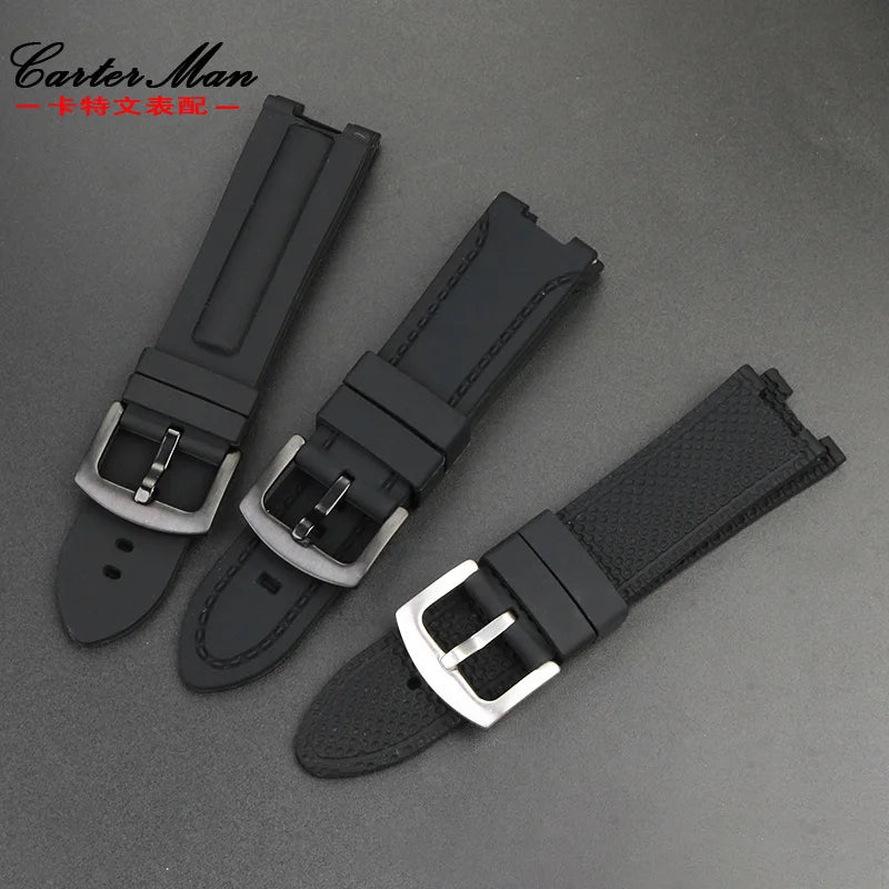 Recessed silica gel bracelet modified resin silica gel watch band for G-SHOCK Casio Steel Heart GST-B500D/AD series wristband