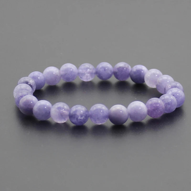 Beaded Bracelet 8mm Natural Stone Beads Black Onyx Lava Tiger Eye Agate Quartz Healing Energy For Women Men Yoga Chakra Jewelry