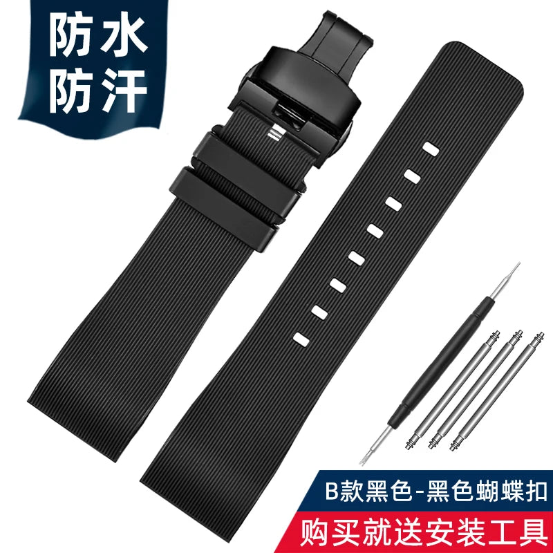 For Cartier Santos 100 rubber watch band black Rivet silicone strap 20mm 23mm watch band men women Brown blue soft bracelet