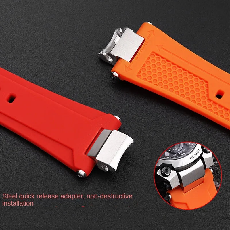 MTG-B3000 silicone watch strap for Casio G-SHOCK series MTG-B3000B/BD modified quick release waterproof silicone strap wristband