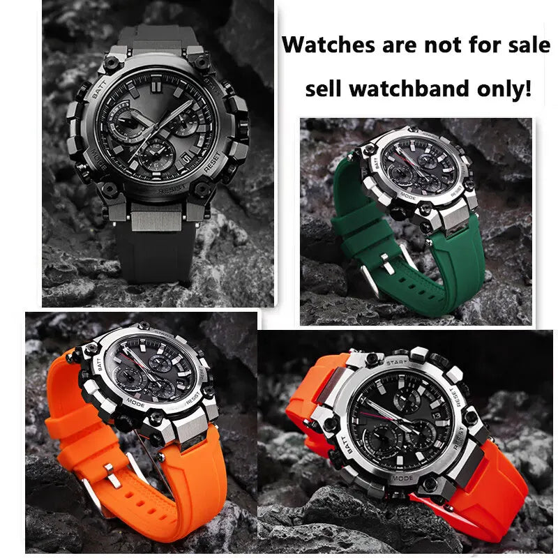 MTG-B3000 silicone watch strap for Casio G-SHOCK series MTG-B3000B/BD modified quick release waterproof silicone strap wristband