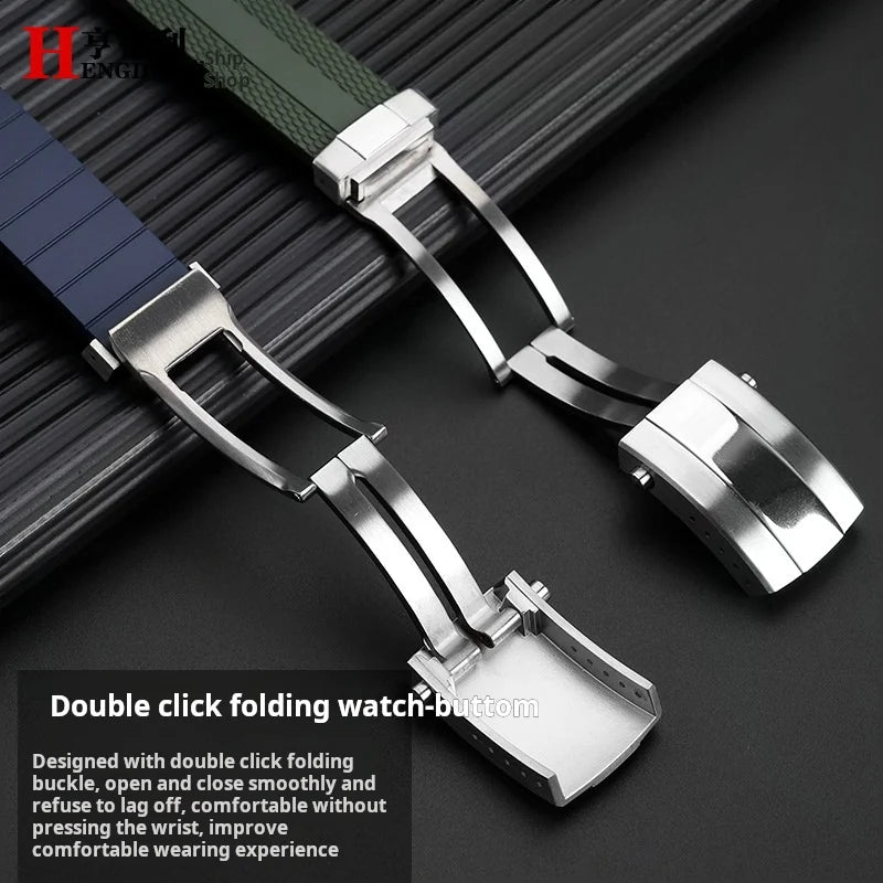 High quality Silicone Watch strap 22m For Breitling Superocean Navitimer Avenger Rubber Watchband Folding Buckle men accessories