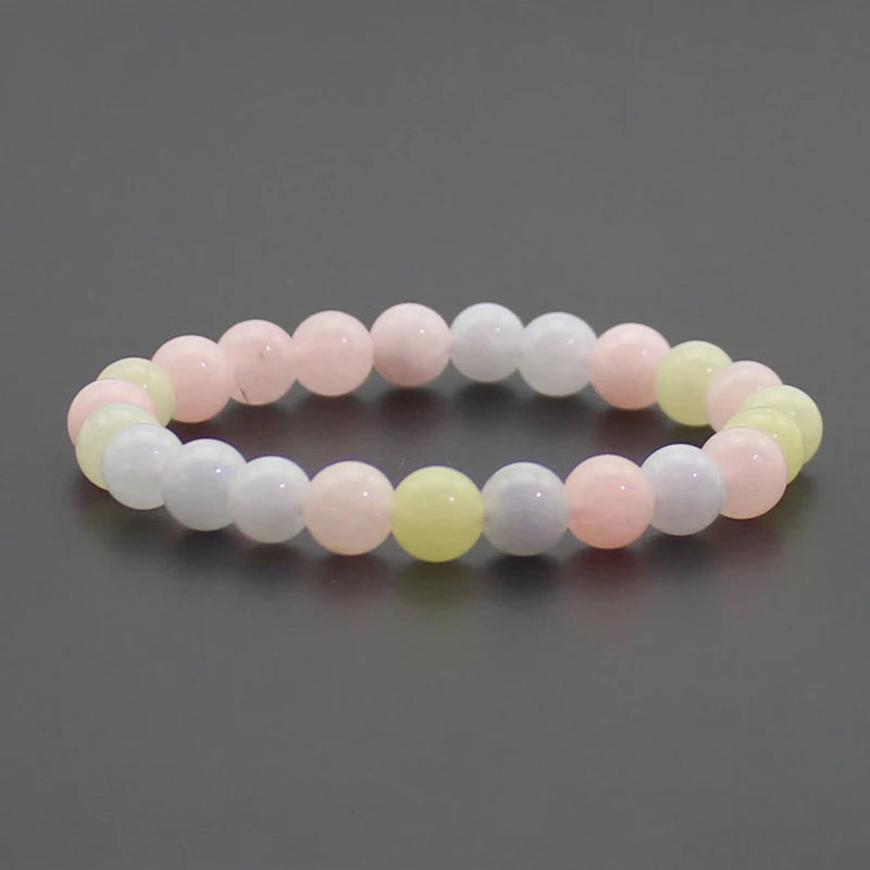 Beaded Bracelet 8mm Natural Stone Beads Black Onyx Lava Tiger Eye Agate Quartz Healing Energy For Women Men Yoga Chakra Jewelry