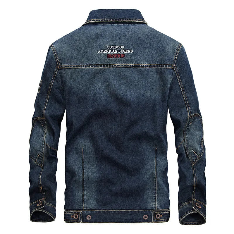 High Quality Men's Denim Jacket Coat Male Overcoat Spring Autumn Oversized Retro Casual Denim Jacket Men Clothing Outerwear