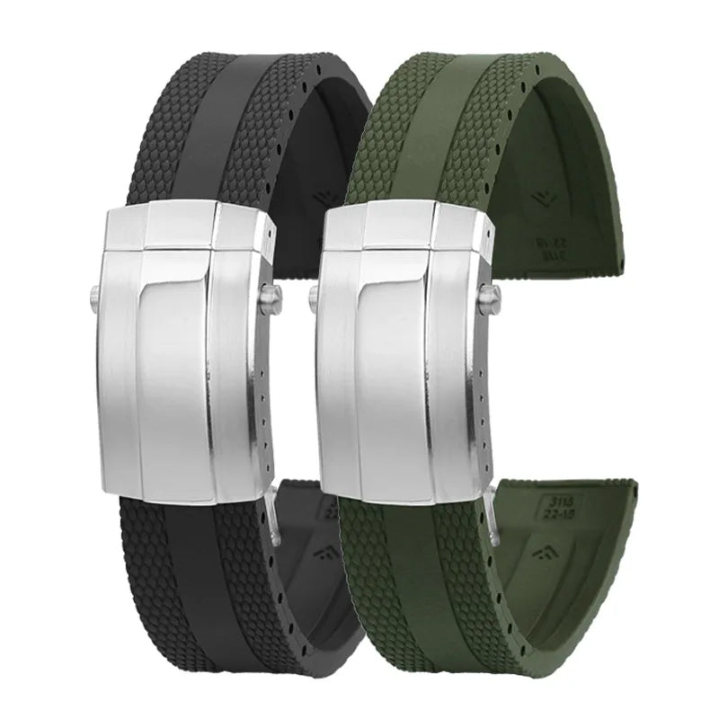 High quality Silicone Watch strap 22m For Breitling Superocean Navitimer Avenger Rubber Watchband Folding Buckle men accessories