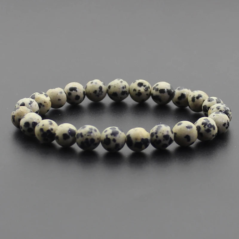 Beaded Bracelet 8mm Natural Stone Beads Black Onyx Lava Tiger Eye Agate Quartz Healing Energy For Women Men Yoga Chakra Jewelry