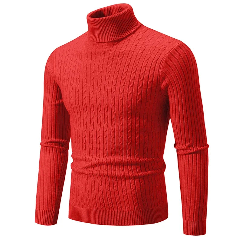 New Winter Men's Turtleneck Sweater Casual Men's Knitted Sweater Keep Warm Fitness Men Pullovers Tops