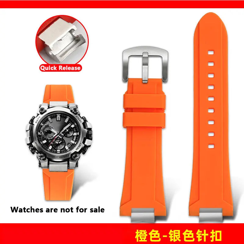 MTG-B3000 silicone watch strap for Casio G-SHOCK series MTG-B3000B/BD modified quick release waterproof silicone strap wristband