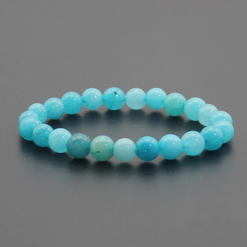 Beaded Bracelet 8mm Natural Stone Beads Black Onyx Lava Tiger Eye Agate Quartz Healing Energy For Women Men Yoga Chakra Jewelry