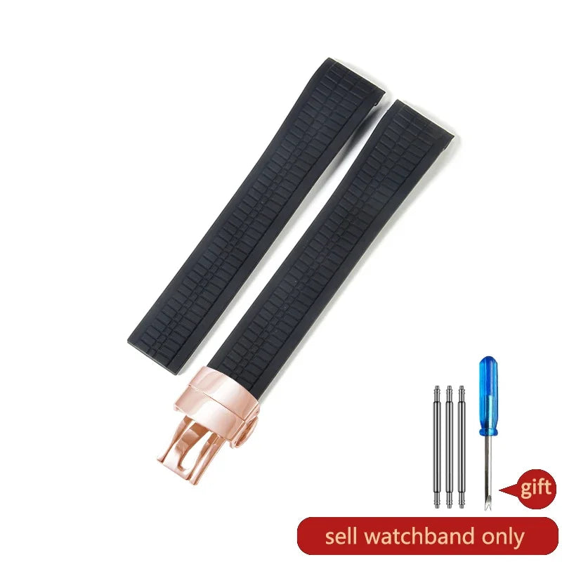 For Patek Philippe Grenade 5167a/5164a Waterproof Anti-Dust Fluorine Rubber Watchbands Replace Original Pp Silicone Watch Strap