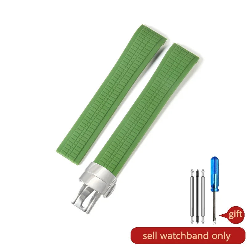 For Patek Philippe Grenade 5167a/5164a Waterproof Anti-Dust Fluorine Rubber Watchbands Replace Original Pp Silicone Watch Strap
