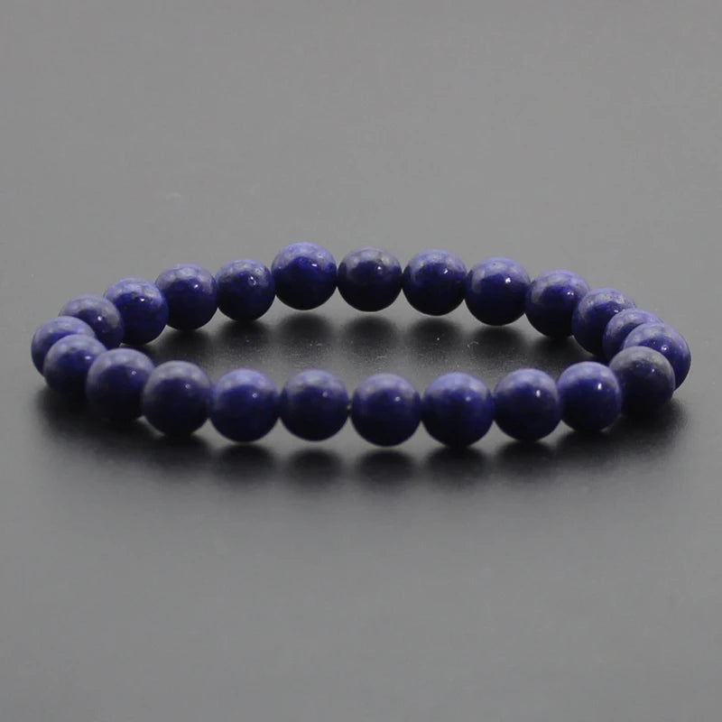 Beaded Bracelet 8mm Natural Stone Beads Black Onyx Lava Tiger Eye Agate Quartz Healing Energy For Women Men Yoga Chakra Jewelry