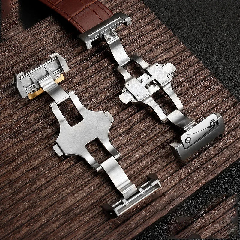 cowhide watch strap For Cartier Santos 100 Series Men And Women Folding Buckle black brown Watch band 20mm 23mm Replace bracelet