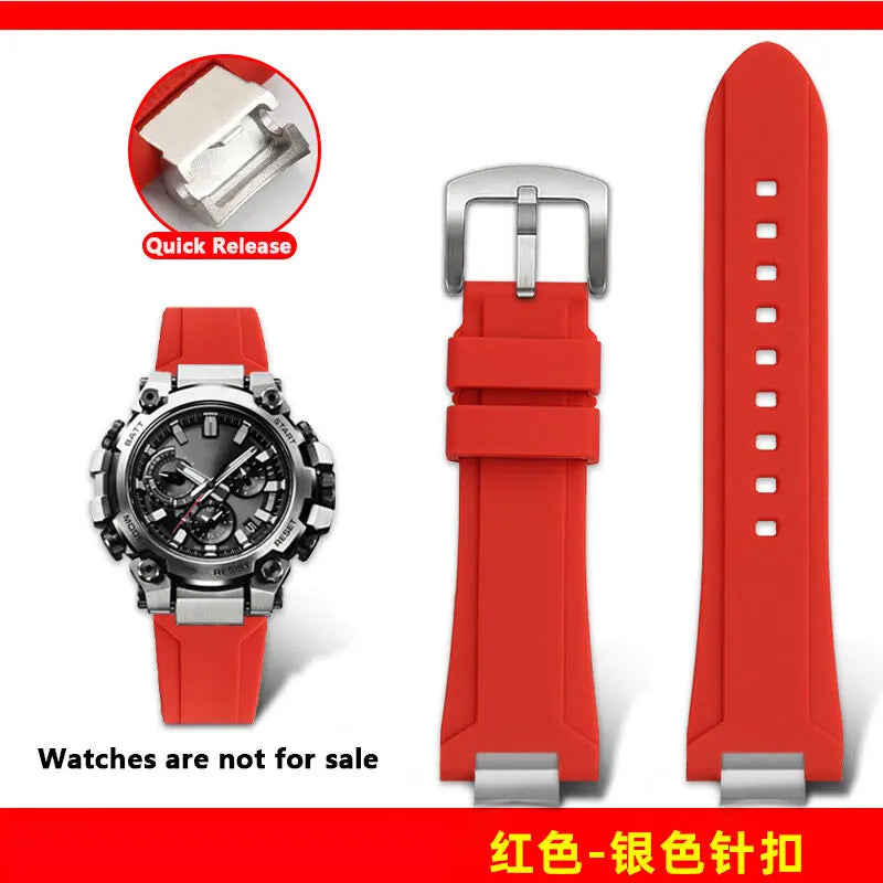 MTG-B3000 silicone watch strap for Casio G-SHOCK series MTG-B3000B/BD modified quick release waterproof silicone strap wristband