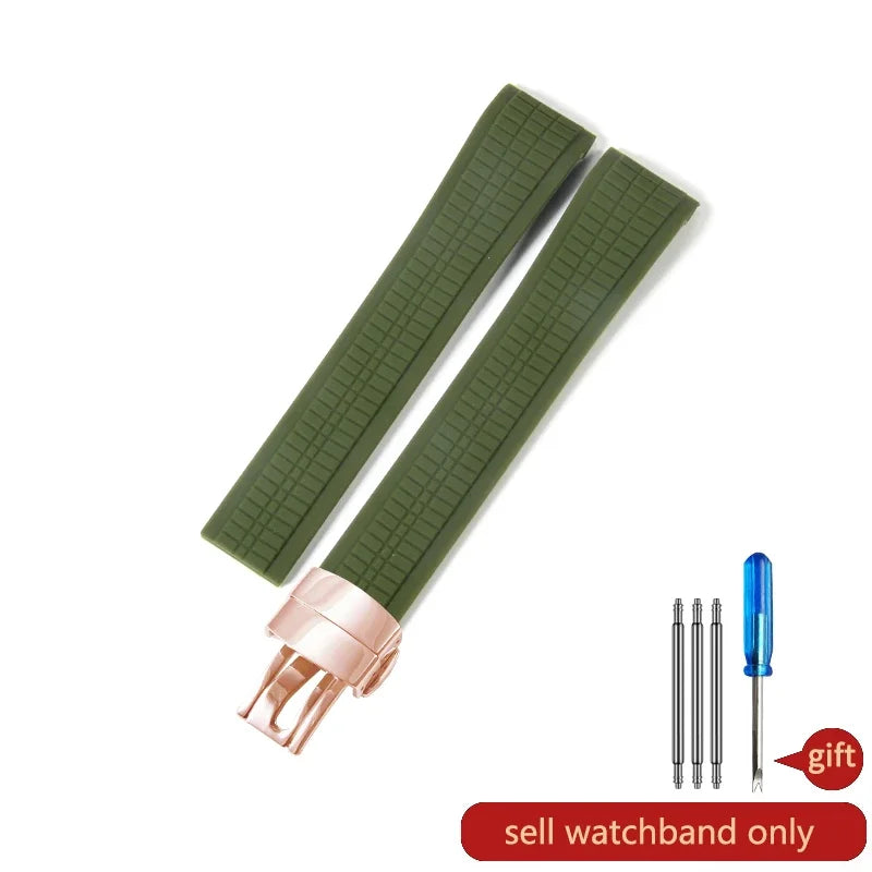 For Patek Philippe Grenade 5167a/5164a Waterproof Anti-Dust Fluorine Rubber Watchbands Replace Original Pp Silicone Watch Strap