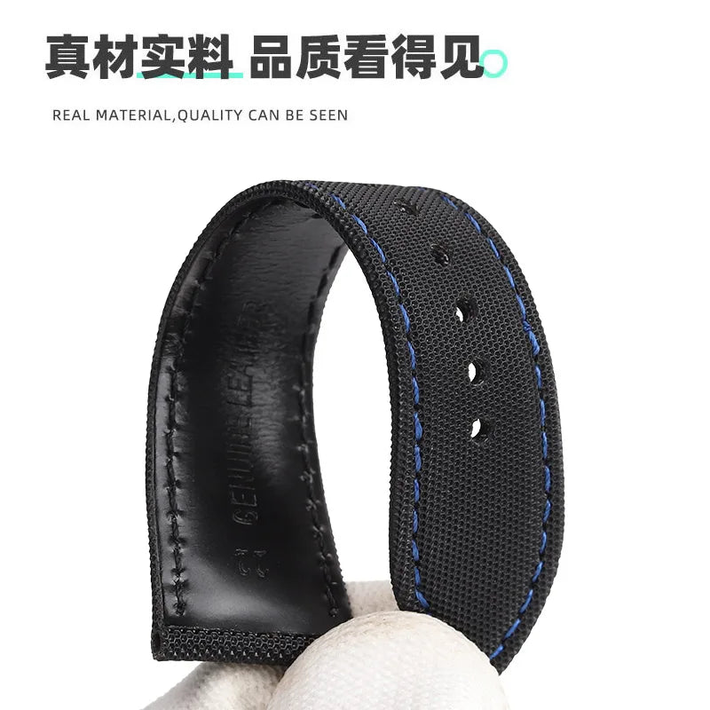 20mm 22mm Nylon Leather Watchband For Breitling Avenger navitimer Premier Men Women Canvas Fabric Watch Strap metal Folding Band