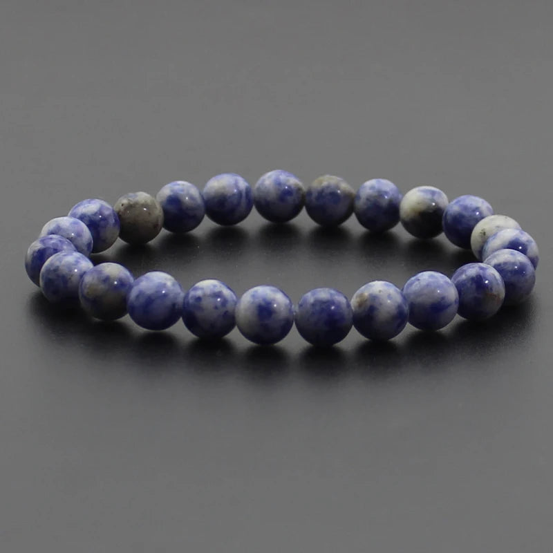 Beaded Bracelet 8mm Natural Stone Beads Black Onyx Lava Tiger Eye Agate Quartz Healing Energy For Women Men Yoga Chakra Jewelry