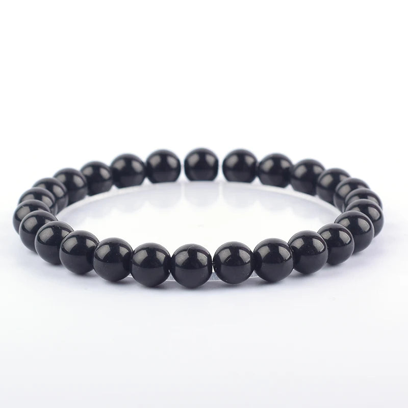 Black Obisidian Classic Natural Onyx Stone Beads Bracelet Homme 6/8/10mm Retro Handmade Paracord Bracelet Man Women Gift Jewelry