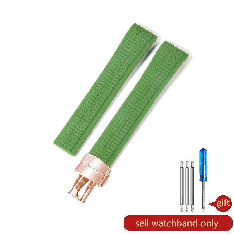 For Patek Philippe Grenade 5167a/5164a Waterproof Anti-Dust Fluorine Rubber Watchbands Replace Original Pp Silicone Watch Strap
