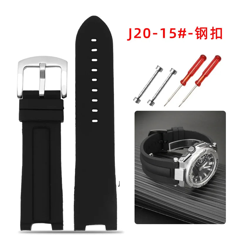 Recessed silica gel bracelet modified resin silica gel watch band for G-SHOCK Casio Steel Heart GST-B500D/AD series wristband
