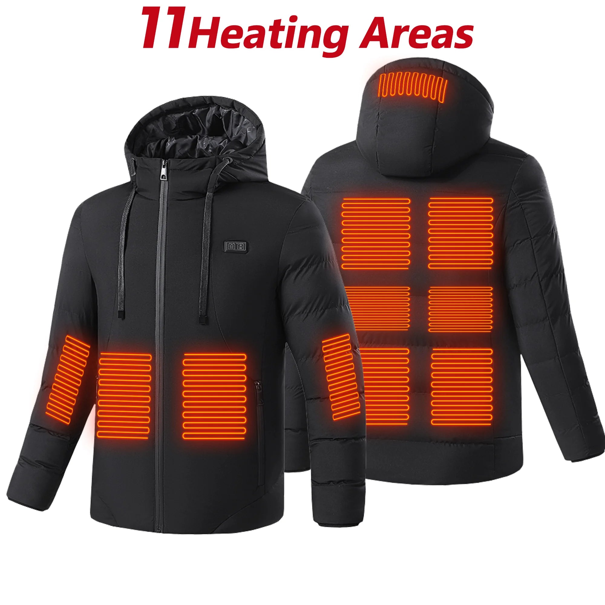 Heated Jacket 11 Areas Heated Jacket Men Electric Heating Jacket Usb Heated Jacket Hooded Heated Bodywarmer Heated Down Jacket