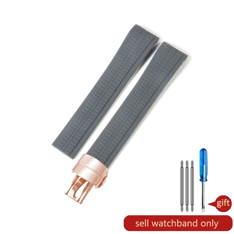 For Patek Philippe Grenade 5167a/5164a Waterproof Anti-Dust Fluorine Rubber Watchbands Replace Original Pp Silicone Watch Strap