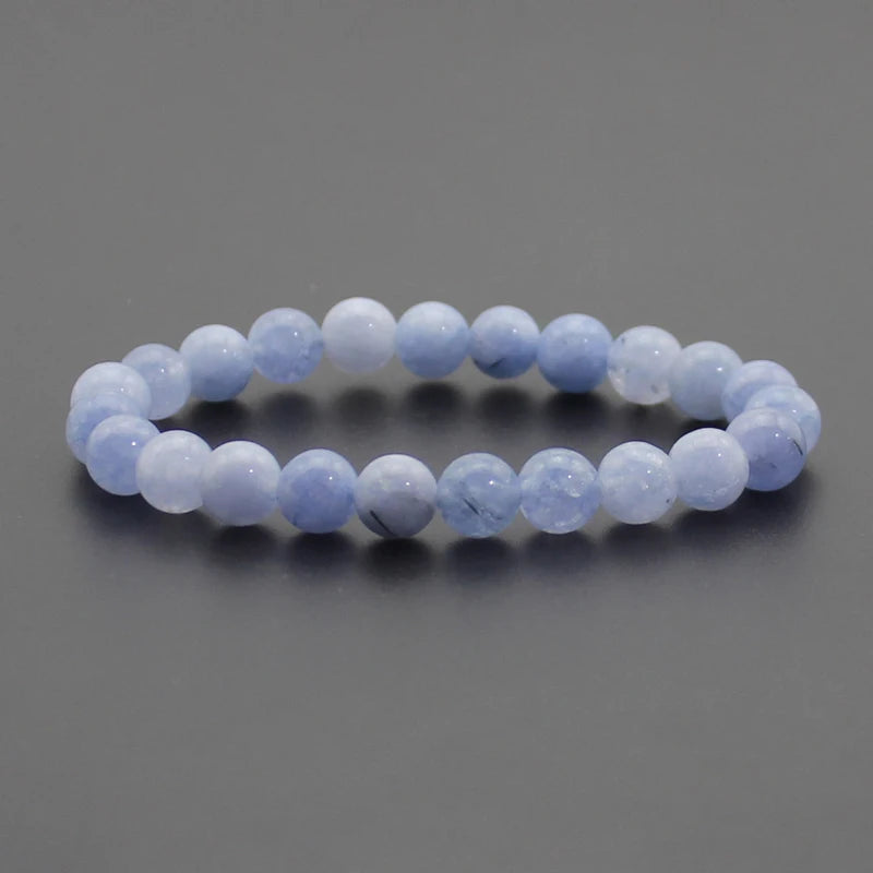 Beaded Bracelet 8mm Natural Stone Beads Black Onyx Lava Tiger Eye Agate Quartz Healing Energy For Women Men Yoga Chakra Jewelry