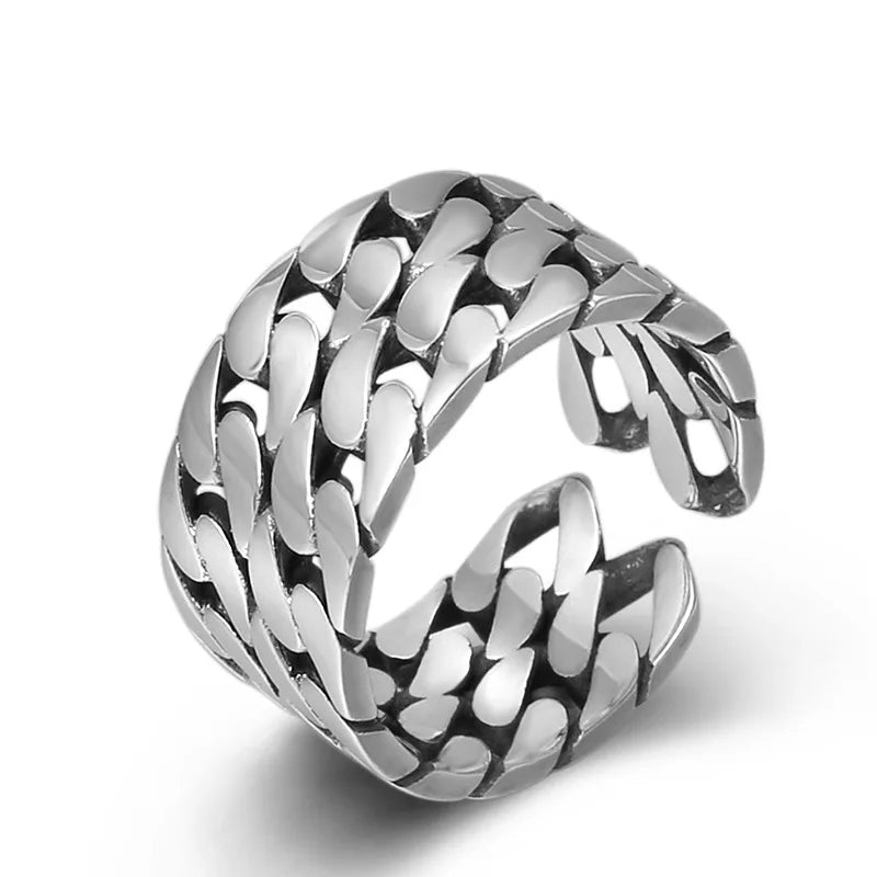 WholeSale  Sterling Silver jewelry japaneSe and korean trendyy gloSSy ring for male and female couple ring thai Silver open ring