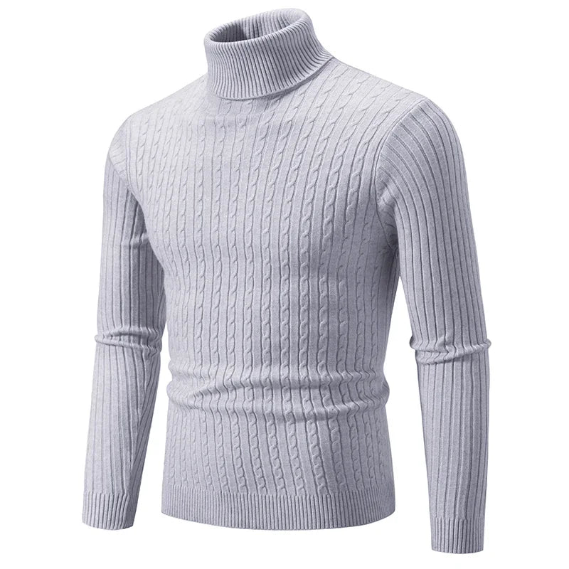 New Winter Men's Turtleneck Sweater Casual Men's Knitted Sweater Keep Warm Fitness Men Pullovers Tops