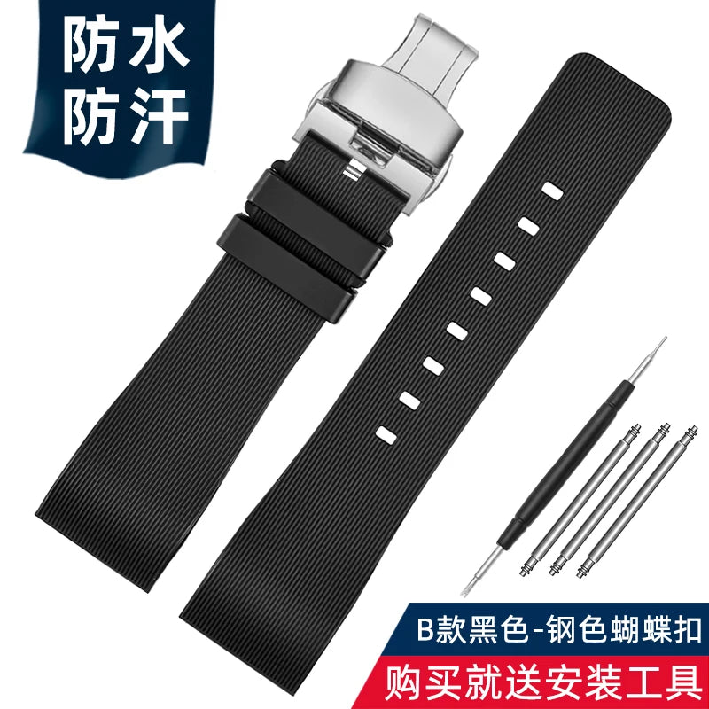 For Cartier Santos 100 rubber watch band black Rivet silicone strap 20mm 23mm watch band men women Brown blue soft bracelet