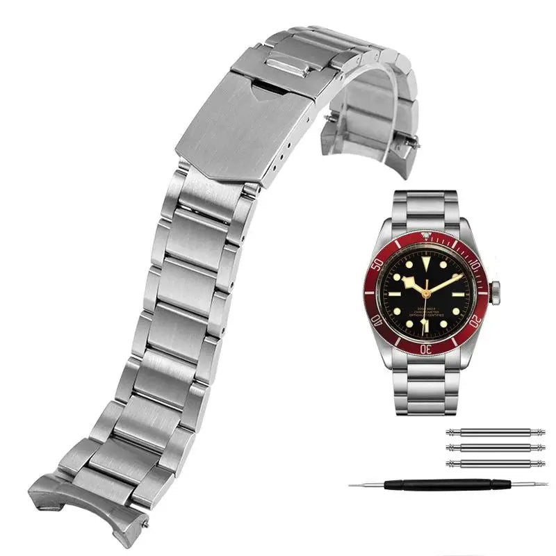 Solid Stainless Steel Watchband 22mm For 1958 Tudor Black Bay 79230 79730 79200R Heritage Chrono Watch Strap Wrist Men Bracelet