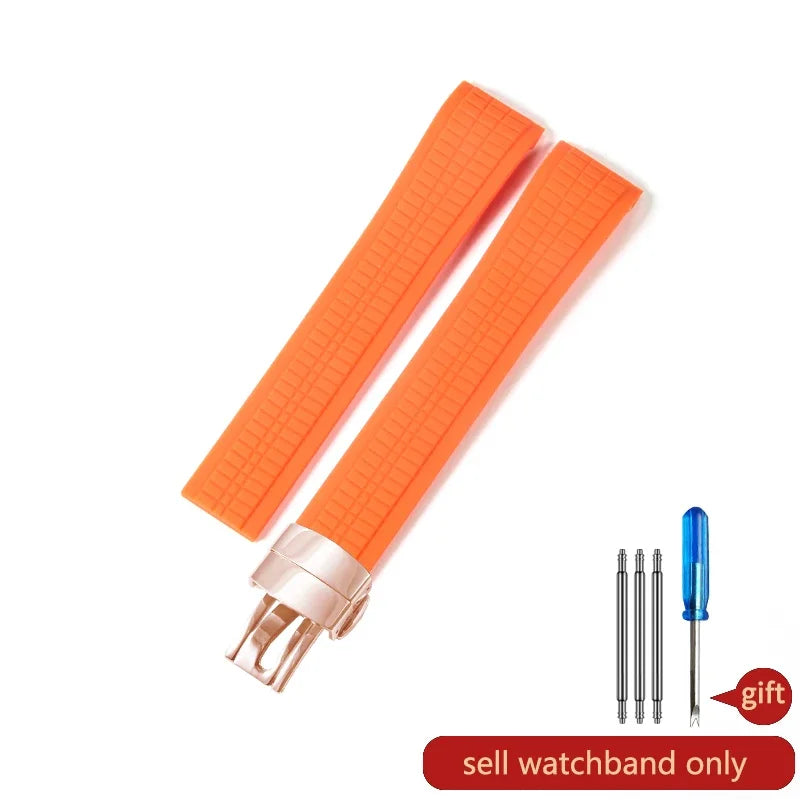 For Patek Philippe Grenade 5167a/5164a Waterproof Anti-Dust Fluorine Rubber Watchbands Replace Original Pp Silicone Watch Strap