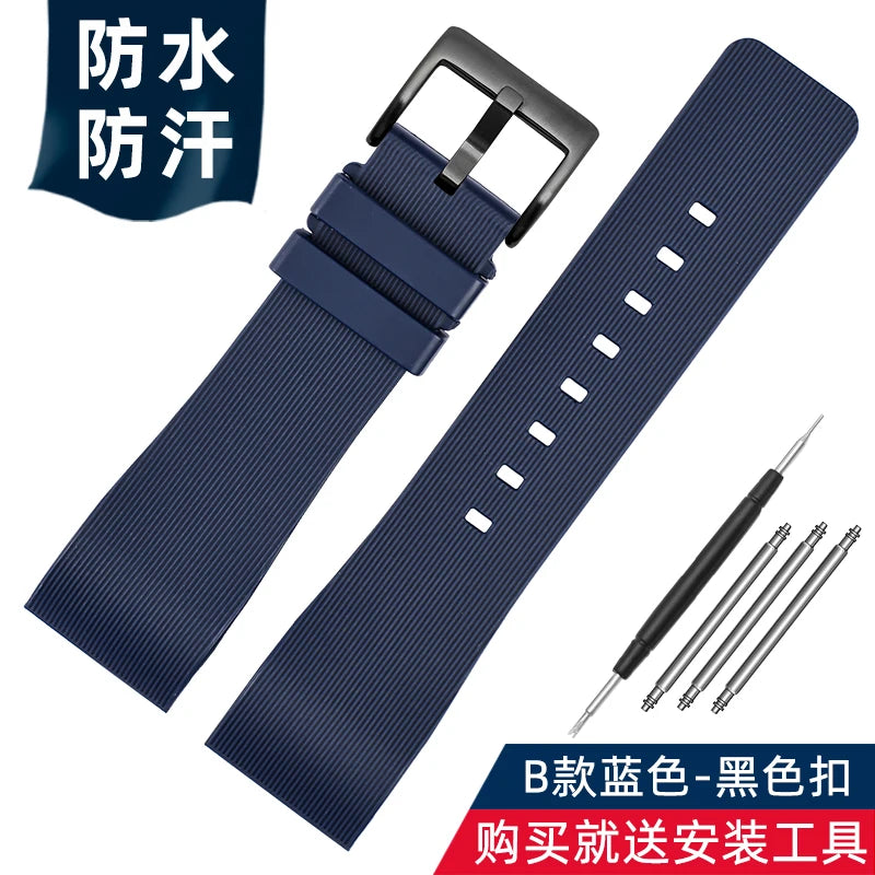 For Cartier Santos 100 rubber watch band black Rivet silicone strap 20mm 23mm watch band men women Brown blue soft bracelet