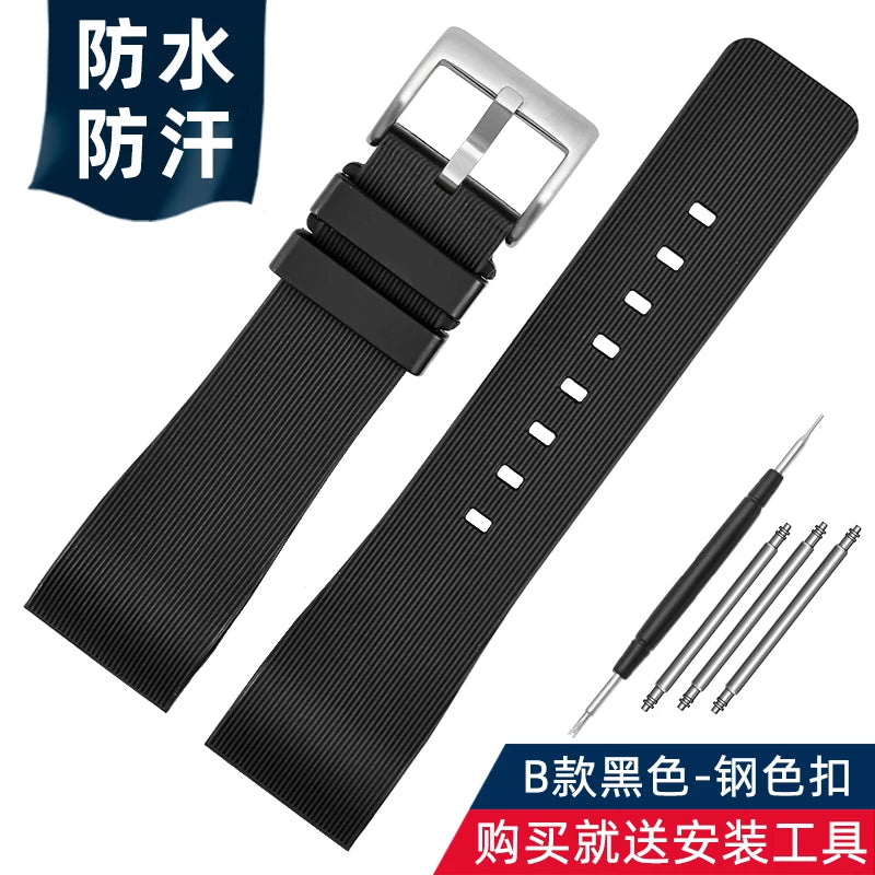 For Cartier Santos 100 rubber watch band black Rivet silicone strap 20mm 23mm watch band men women Brown blue soft bracelet