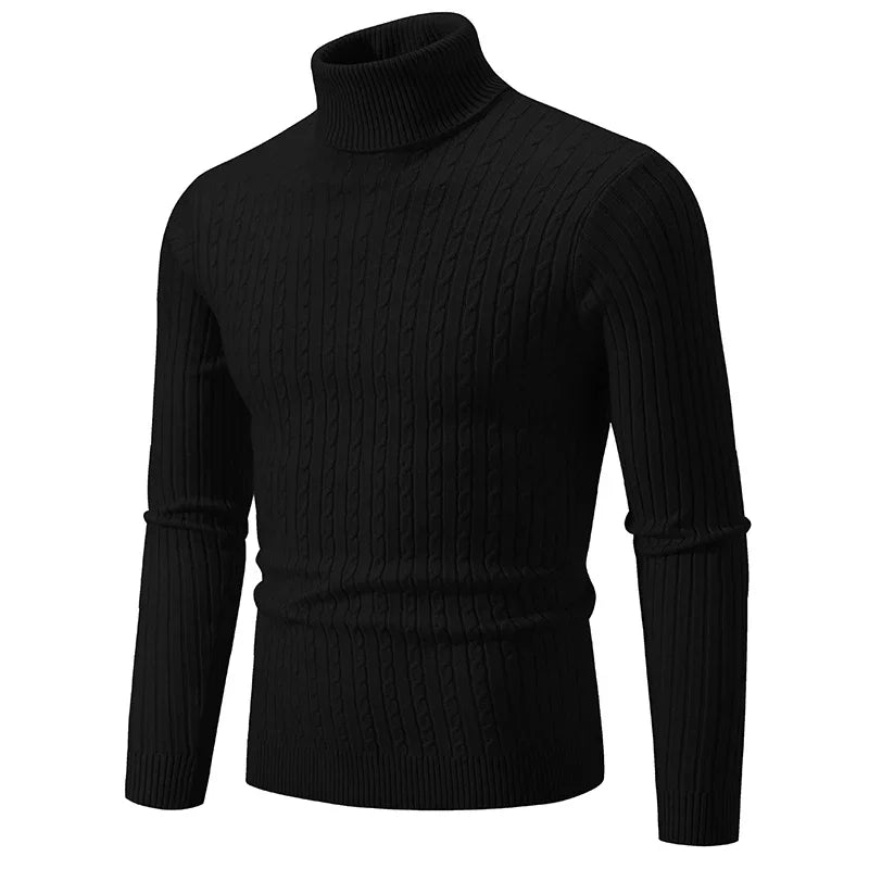 New Winter Men's Turtleneck Sweater Casual Men's Knitted Sweater Keep Warm Fitness Men Pullovers Tops