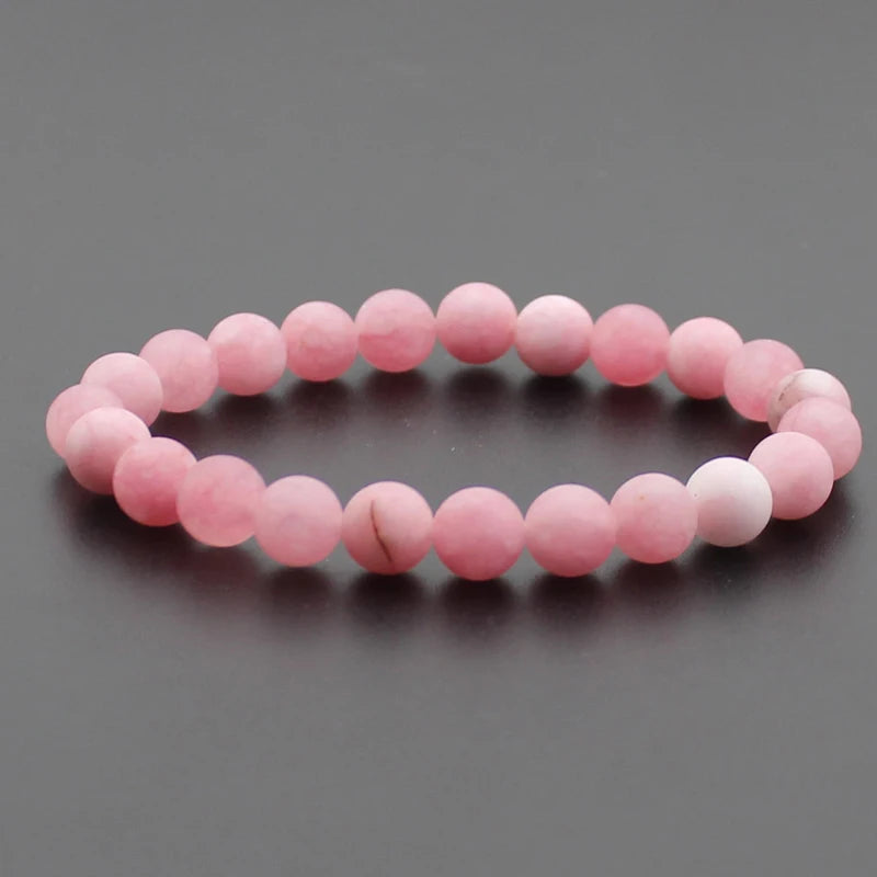 Beaded Bracelet 8mm Natural Stone Beads Black Onyx Lava Tiger Eye Agate Quartz Healing Energy For Women Men Yoga Chakra Jewelry