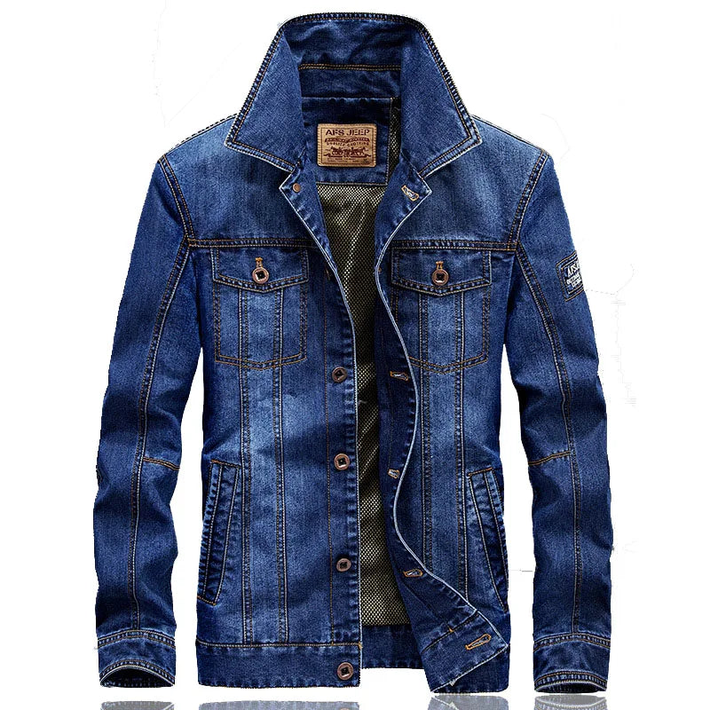 High Quality Men's Denim Jacket Coat Male Overcoat Spring Autumn Oversized Retro Casual Denim Jacket Men Clothing Outerwear
