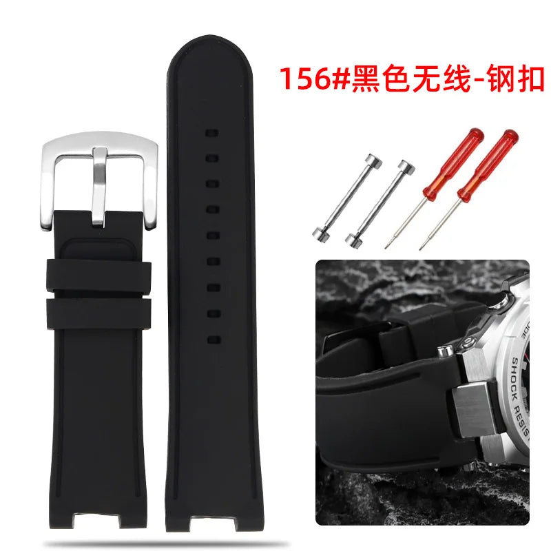 Recessed silica gel bracelet modified resin silica gel watch band for G-SHOCK Casio Steel Heart GST-B500D/AD series wristband