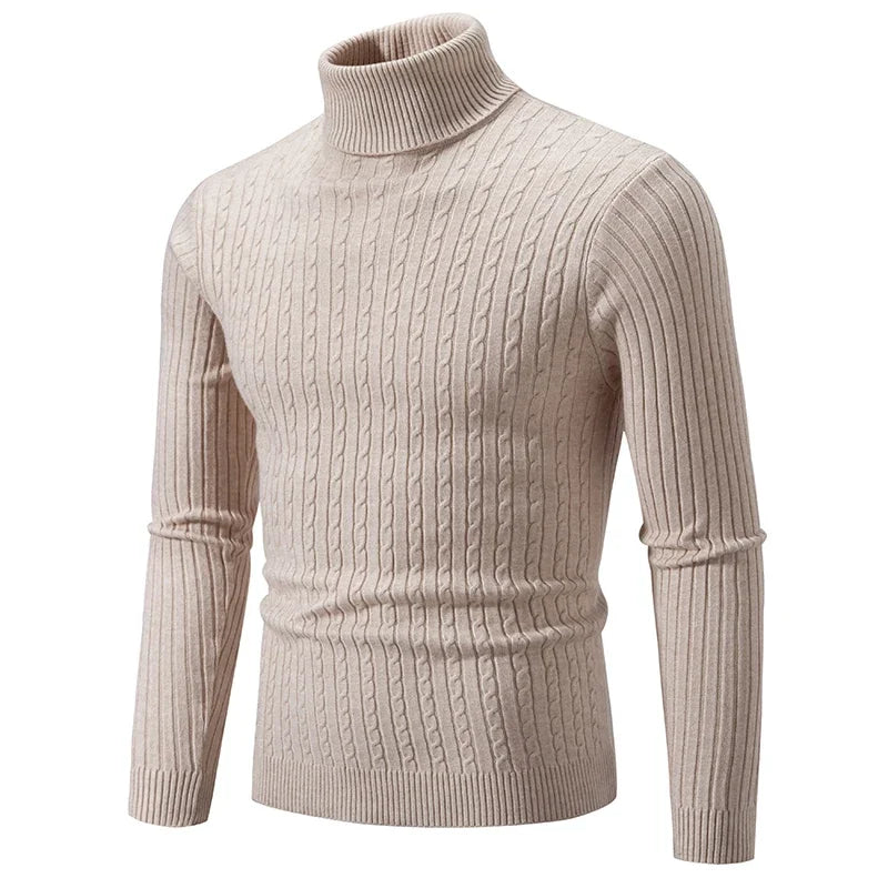 New Winter Men's Turtleneck Sweater Casual Men's Knitted Sweater Keep Warm Fitness Men Pullovers Tops