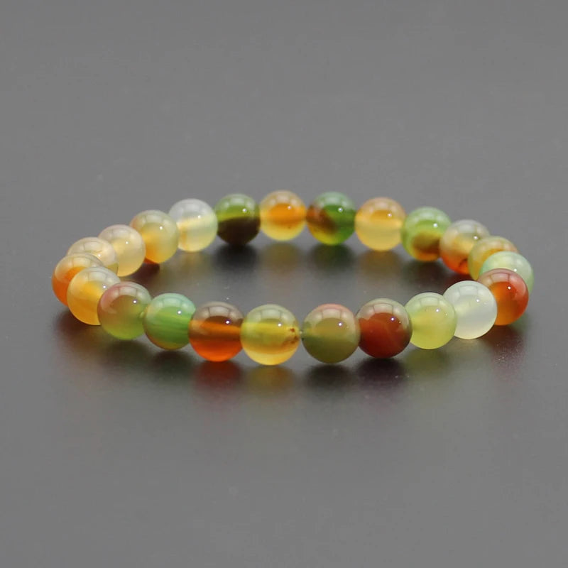 Beaded Bracelet 8mm Natural Stone Beads Black Onyx Lava Tiger Eye Agate Quartz Healing Energy For Women Men Yoga Chakra Jewelry