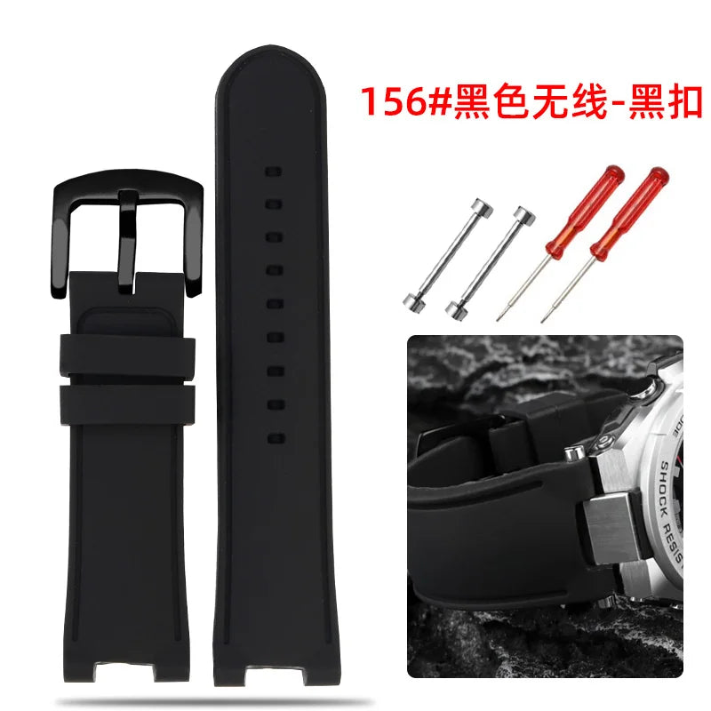 Recessed silica gel bracelet modified resin silica gel watch band for G-SHOCK Casio Steel Heart GST-B500D/AD series wristband
