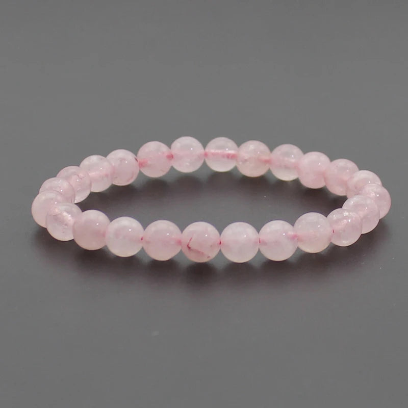 Beaded Bracelet 8mm Natural Stone Beads Black Onyx Lava Tiger Eye Agate Quartz Healing Energy For Women Men Yoga Chakra Jewelry